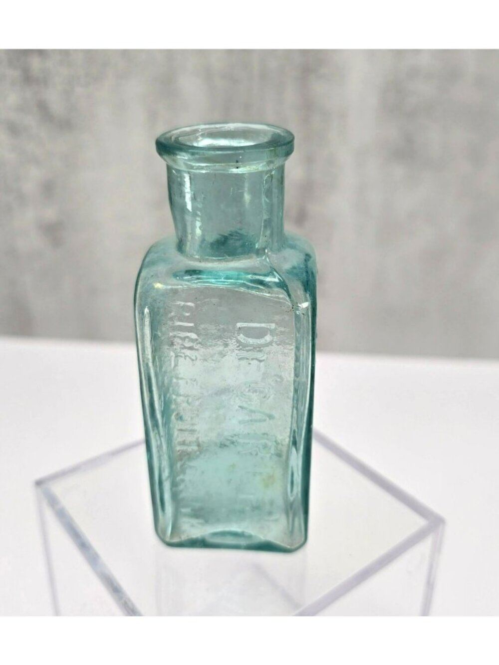 Decarle and Sons Fruit Jar Antique Aqua Glass Bottle Embossed VL5048